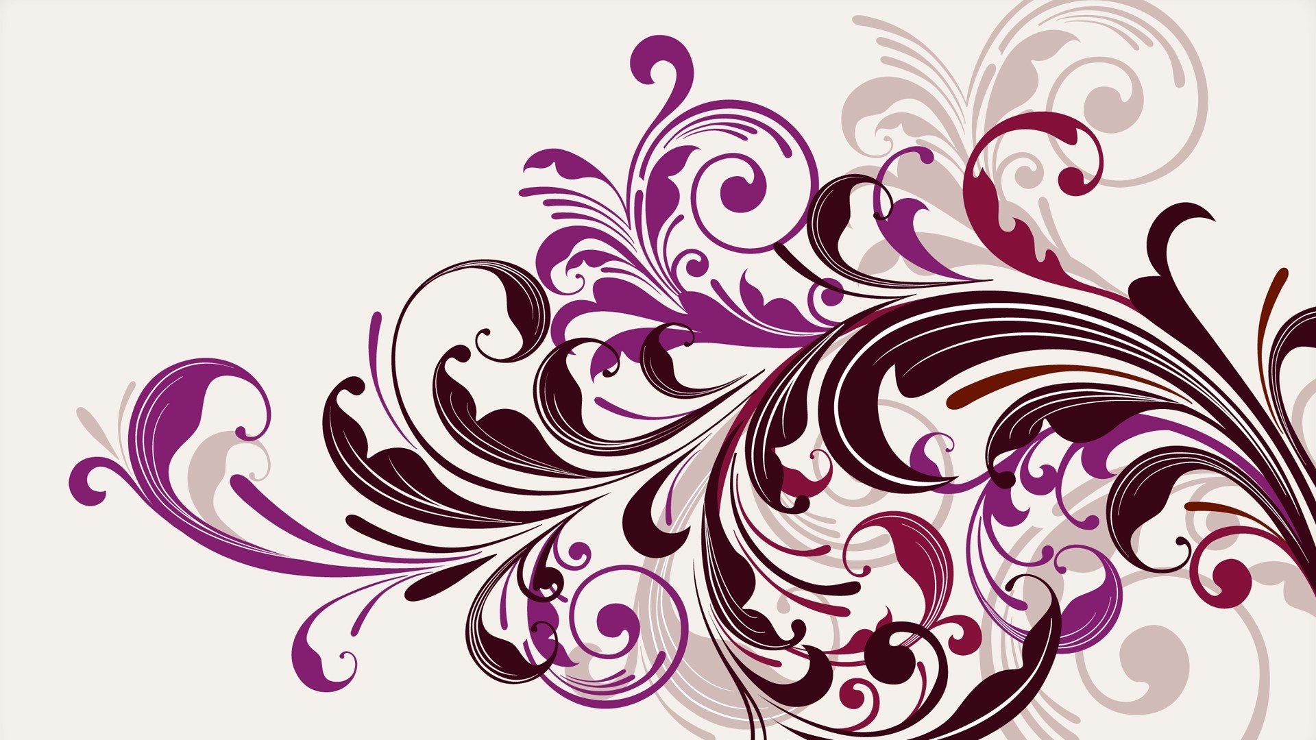 Purple Floral Swirl Vector