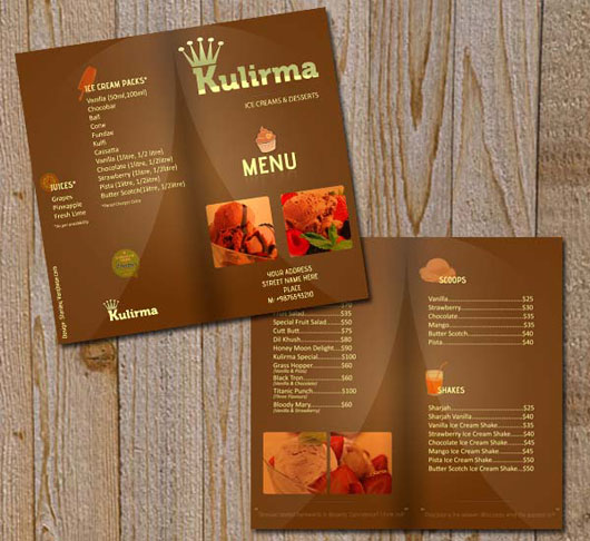 Restaurant Menu Brochure Restaurant Menu Brochure