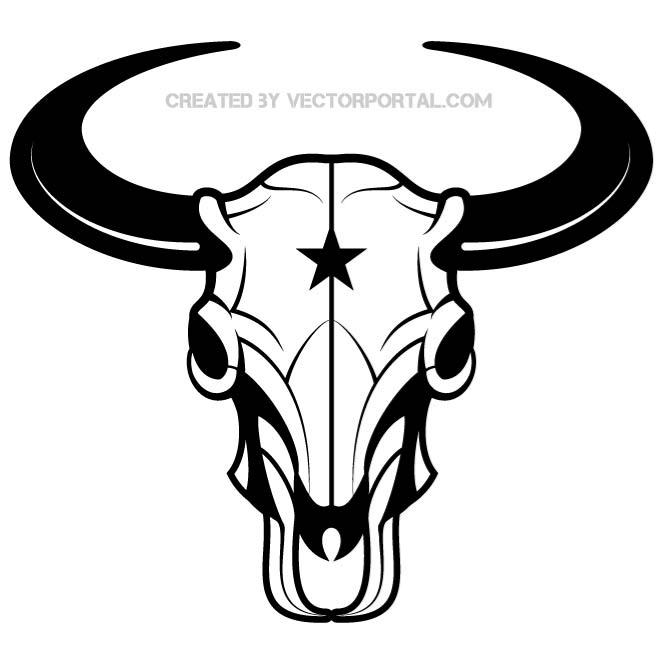 Skull Bison Vector Art