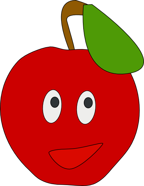 Smiling Apple Clip Art