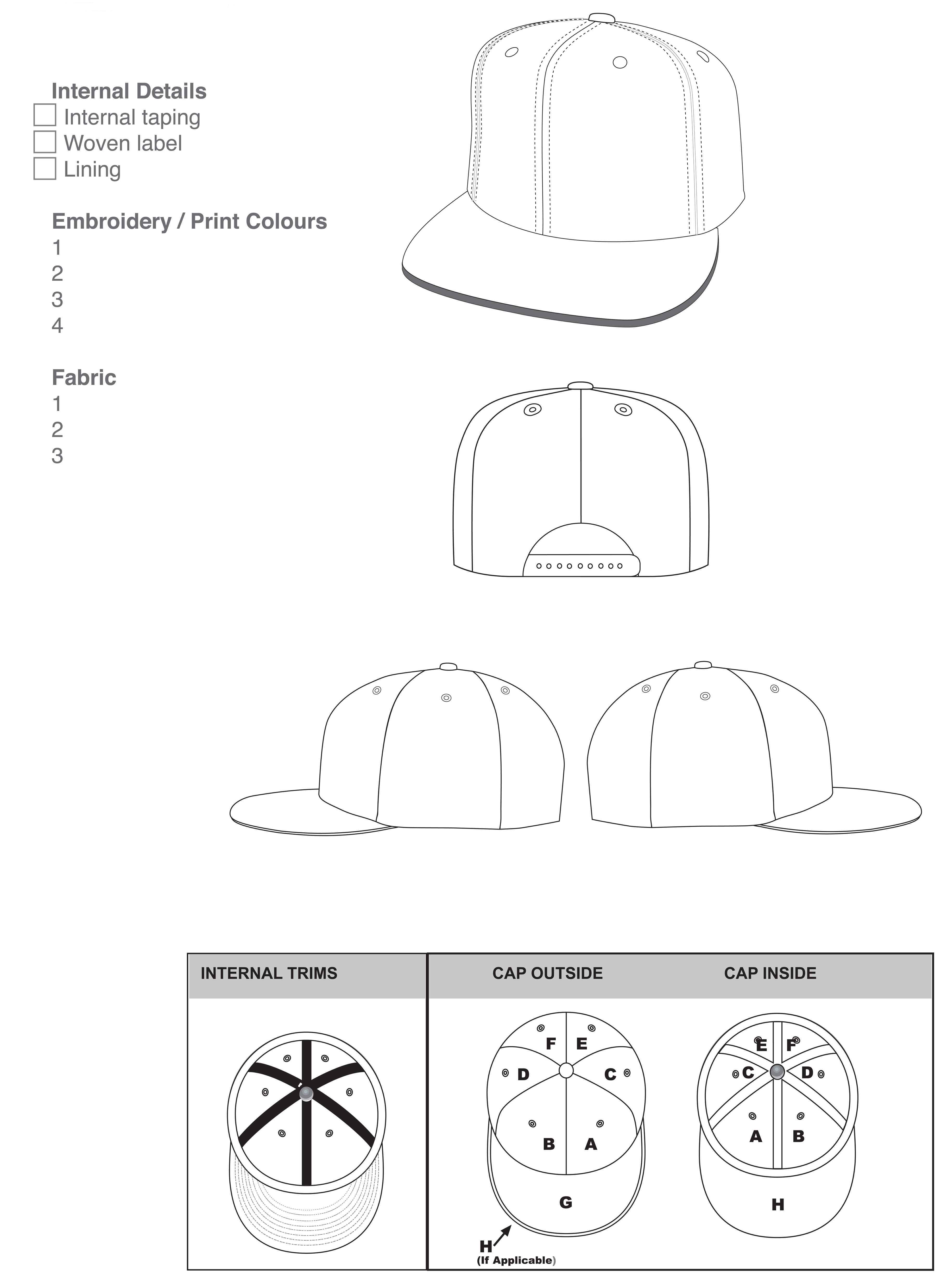 Snapback Hat Design Template