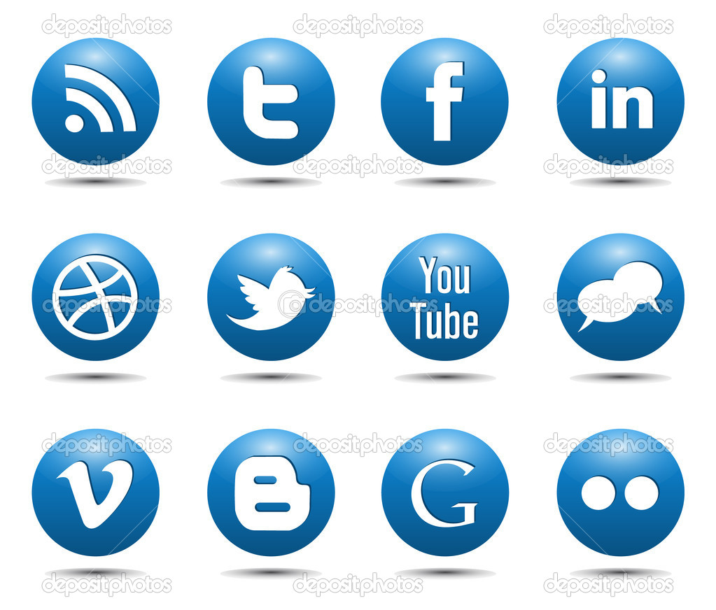 Social Media Icons Blue
