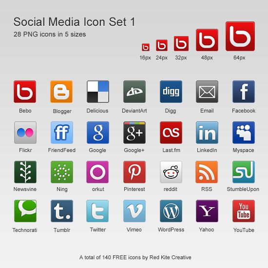 11 Standard Social Media Icons Images