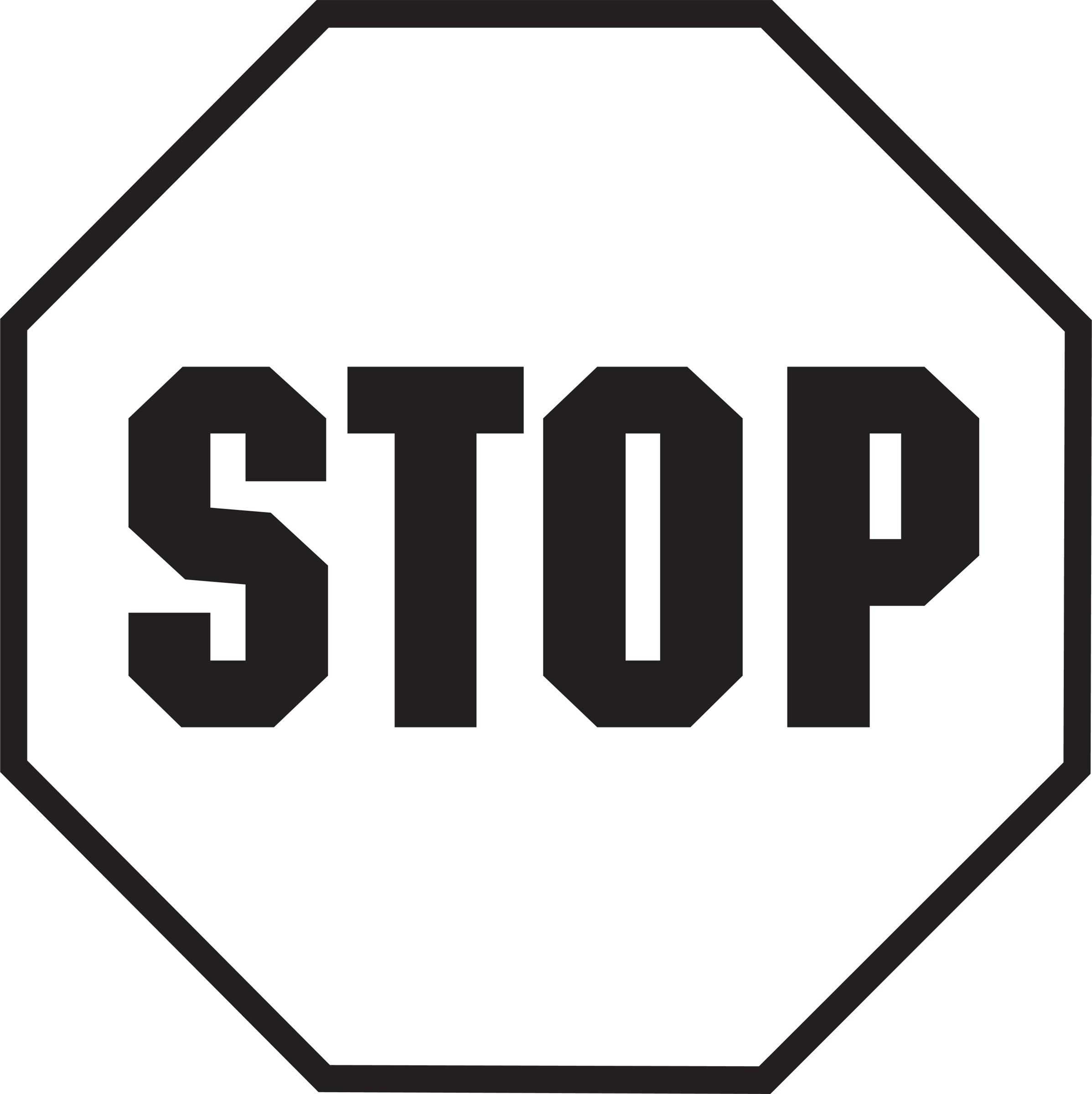 Stop Sign Clip Art Black and White