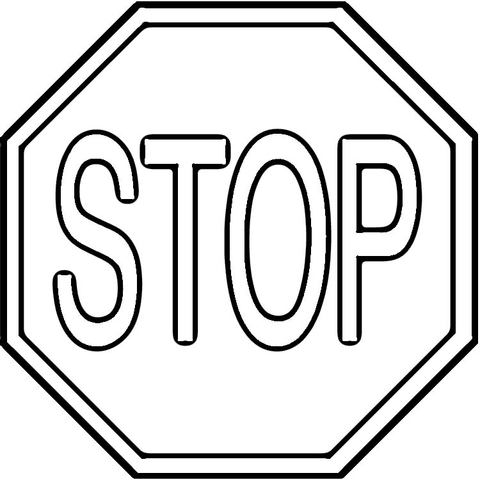 Stop Sign Coloring Page