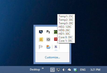 System Tray Icon Temperature System Tray Icon Temperature