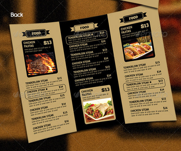 Tri-Fold Menu Template Tri-Fold Menu Template