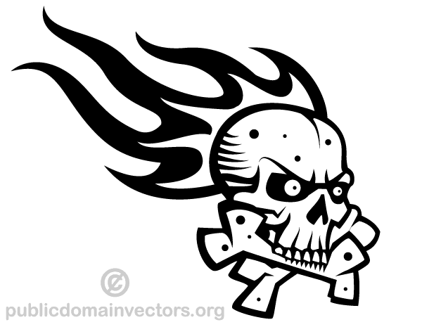 Vector Skull with Flames
