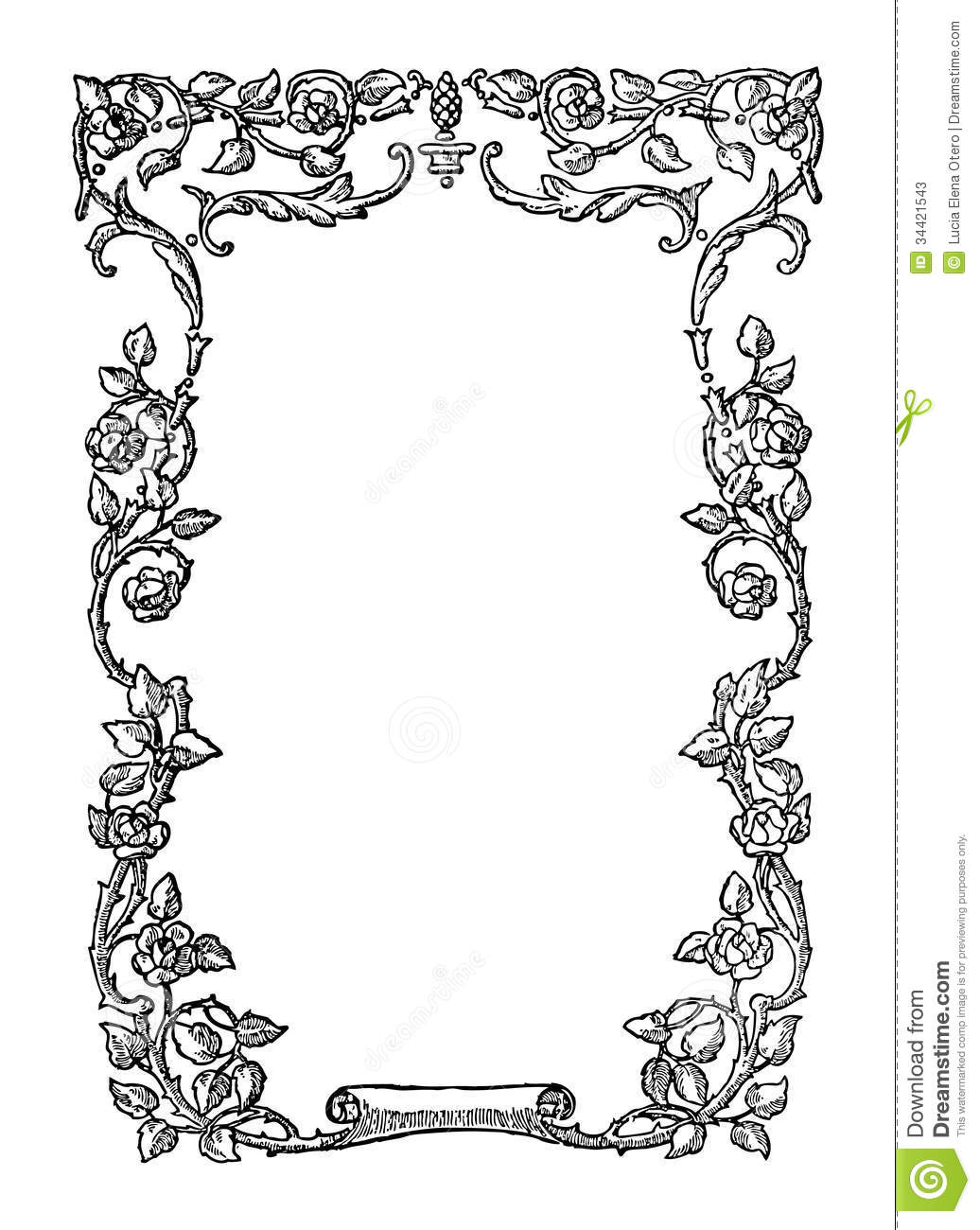 Vintage Black and White Border Template Vintage Black and White Border Template