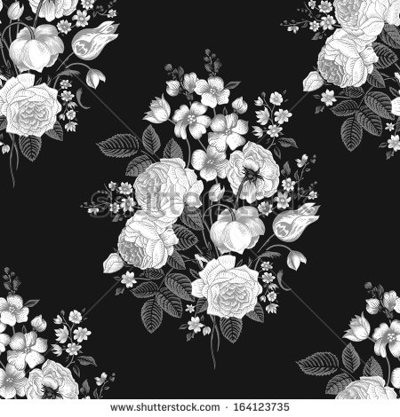 Vintage Black and White Rose Vector