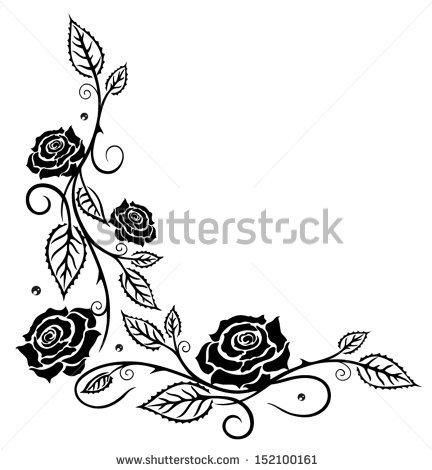 Vintage Black Rose Vector