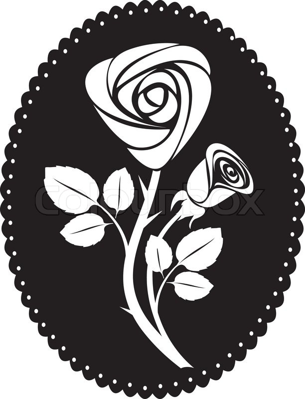 Vintage Black Rose Vector