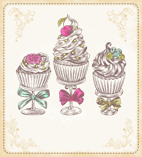 Vintage Cupcake Vector