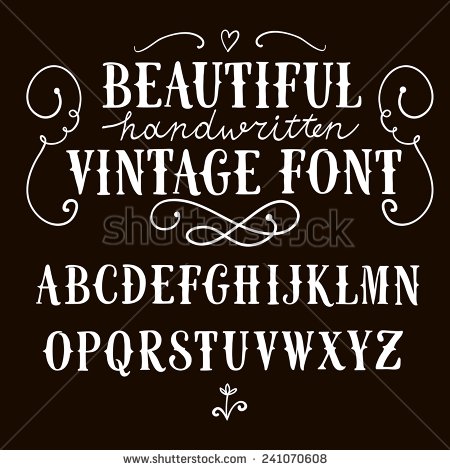 Vintage Hand Lettering Fonts Alphabet