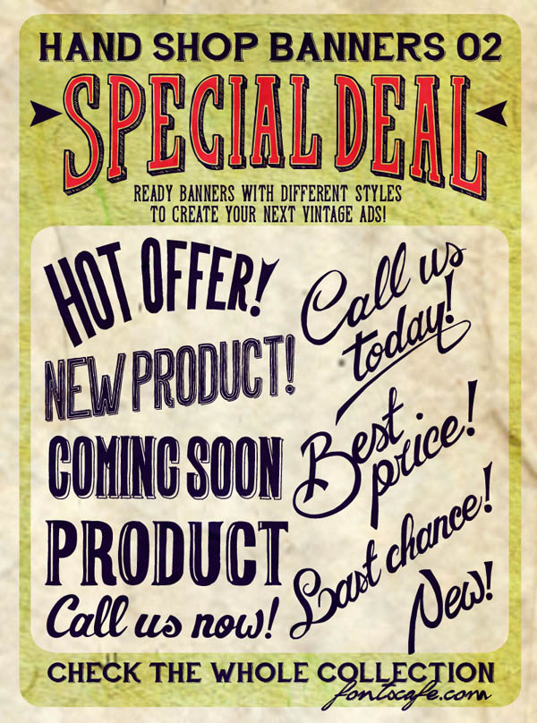 Vintage Hand Lettering Fonts Banner