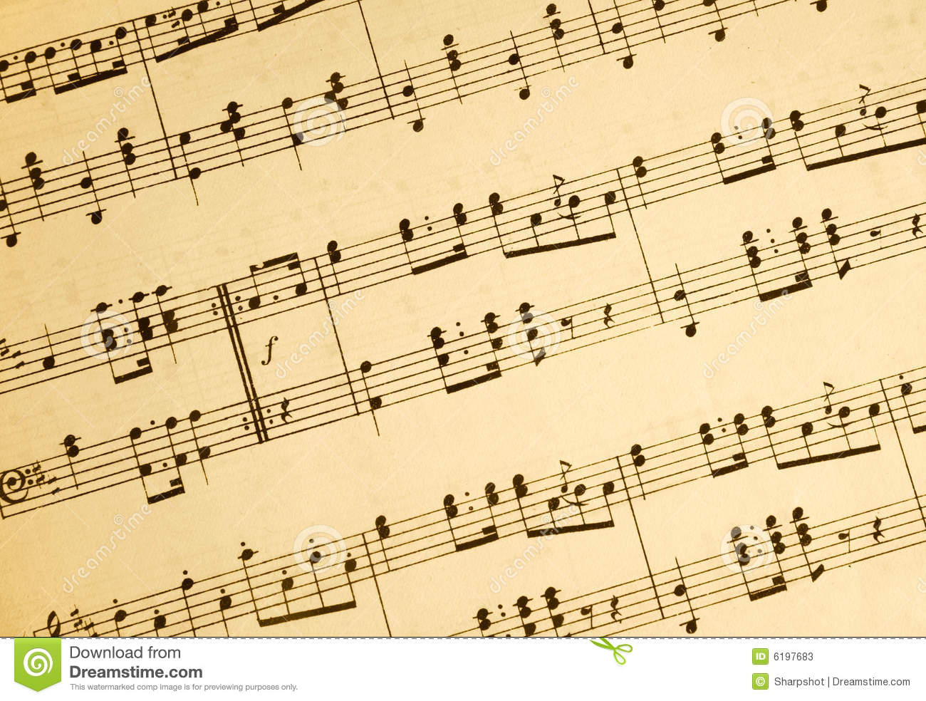 Vintage Sheet Music Note Vintage Sheet Music Note
