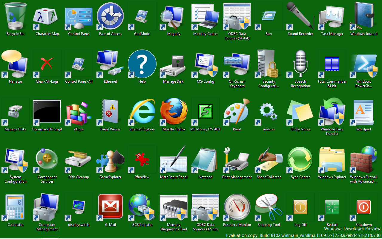Microsoft Windows 7 Desktop Icons
