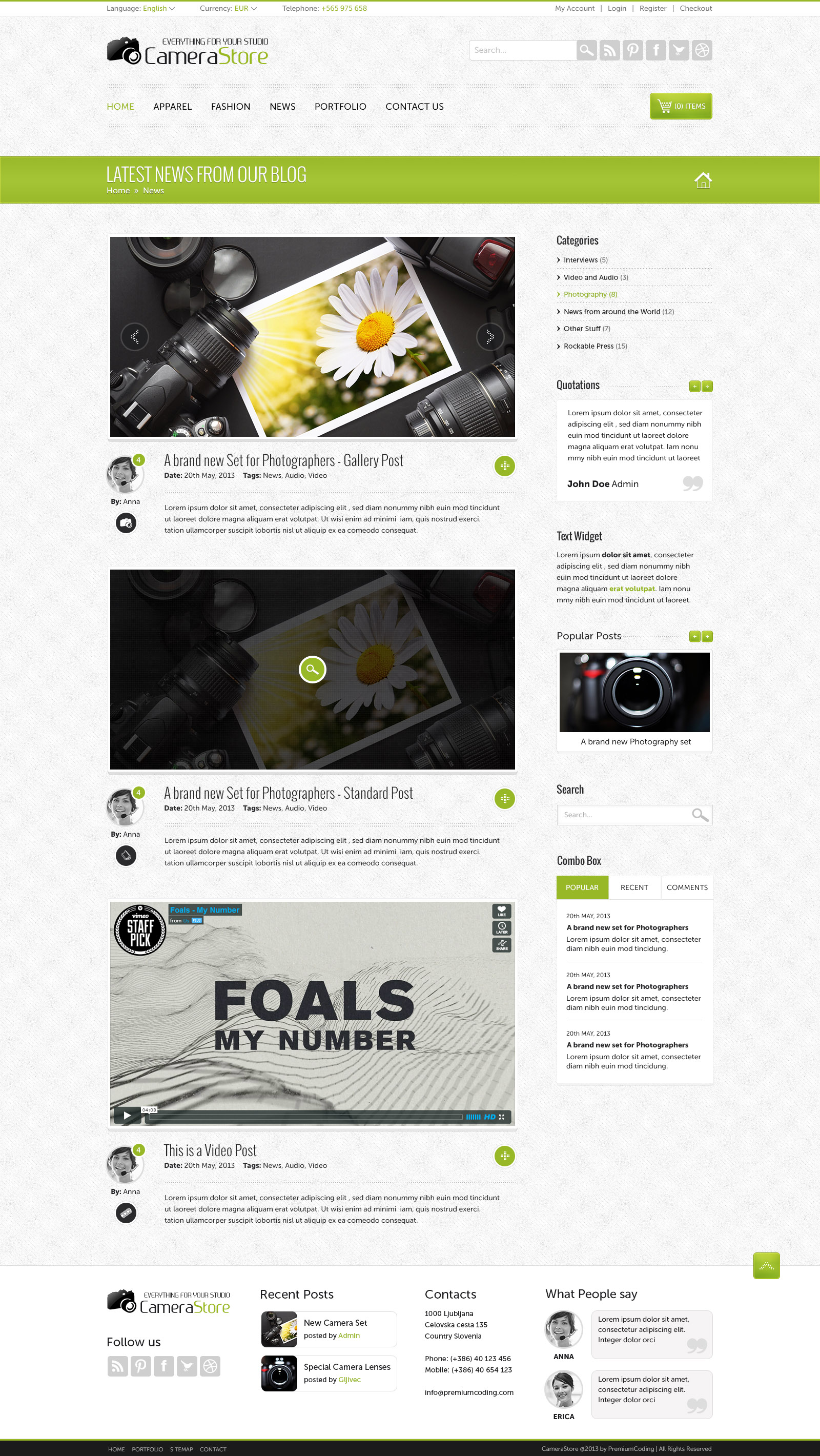 WordPress Blog Page Template