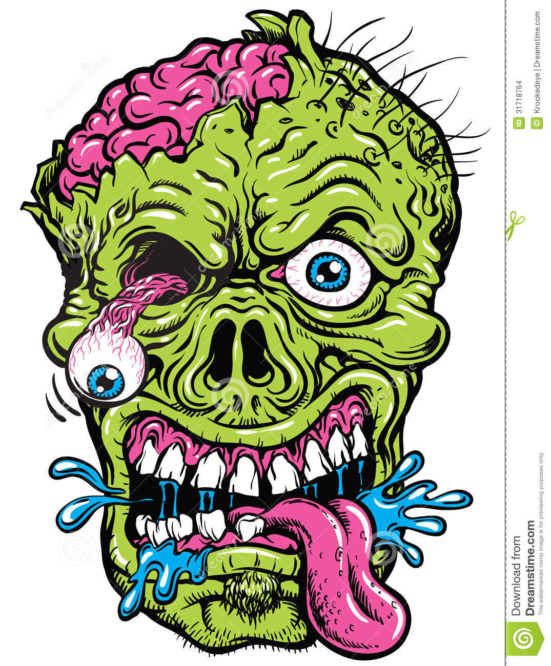 Zombie Head Vector