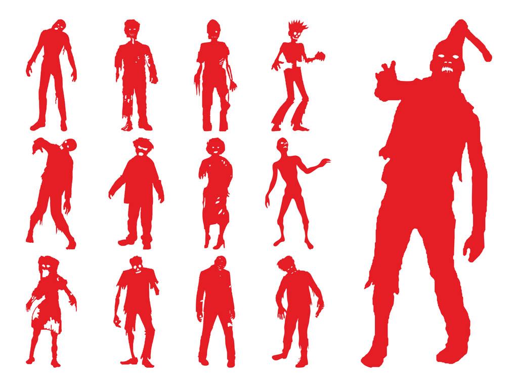 Zombie Silhouette Vector Zombie Silhouette Vector