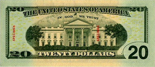 20 Dollar Bill Back 20 Dollar Bill Back