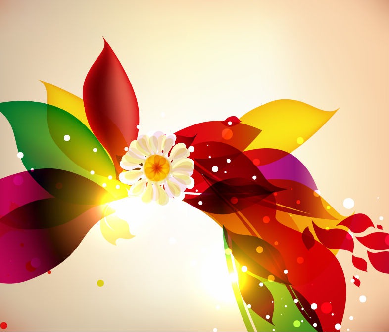 Abstract Colorful Vector Floral Design