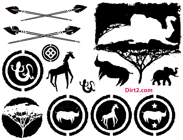 African Animal Silhouette Clip Art