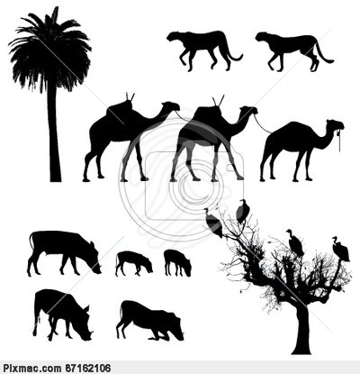 African Animal Silhouettes