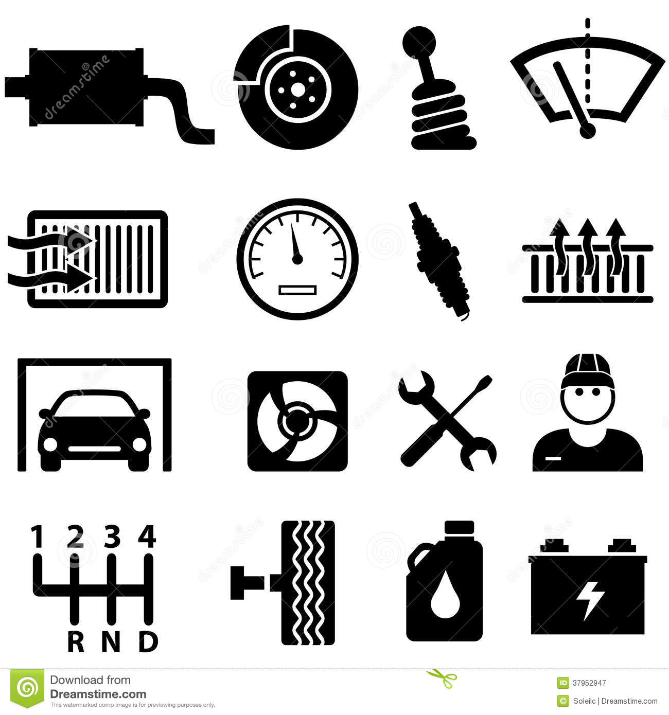 Auto Repair Shop Icons