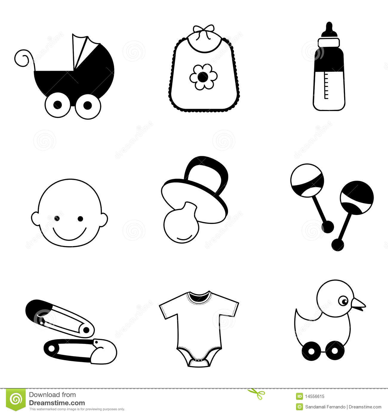 Baby Bottle Clip Art Black and White