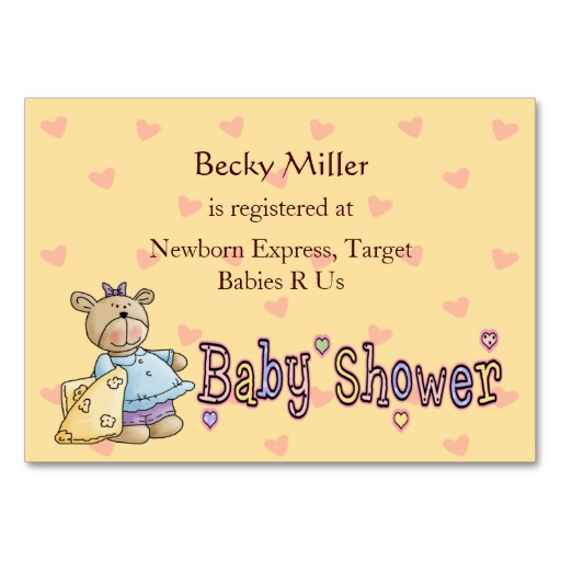 Baby Shower Registry Card Template