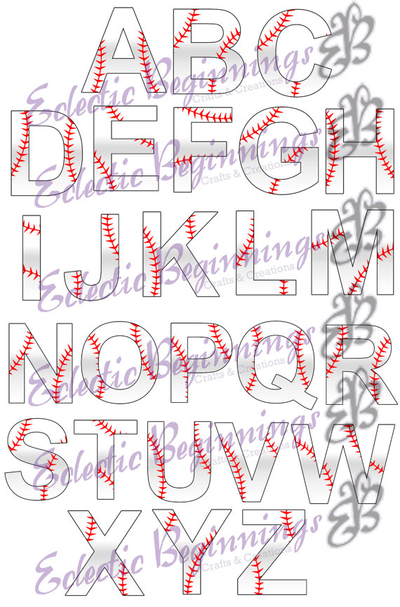 Baseball Alphabet Letters Clip Art