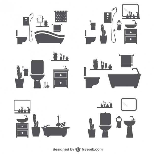 Bathroom Icons Silhouette