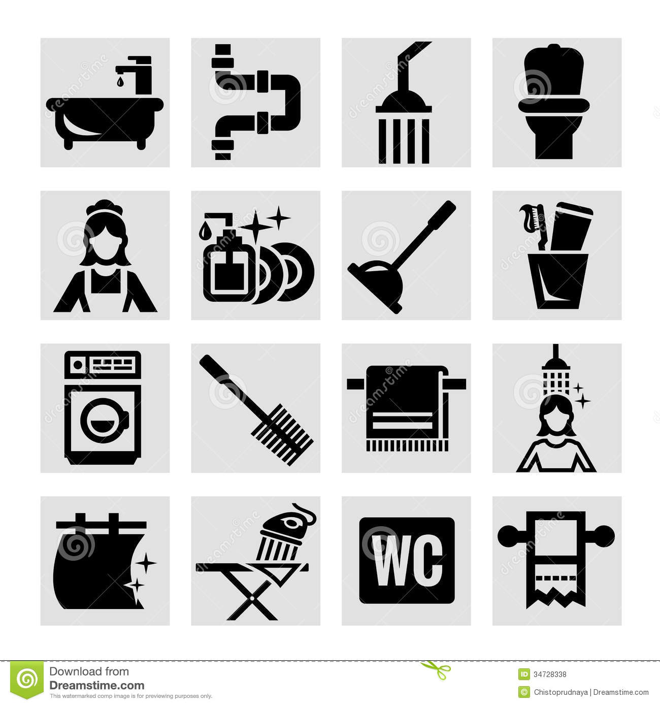 Bathroom Icons Vector Free