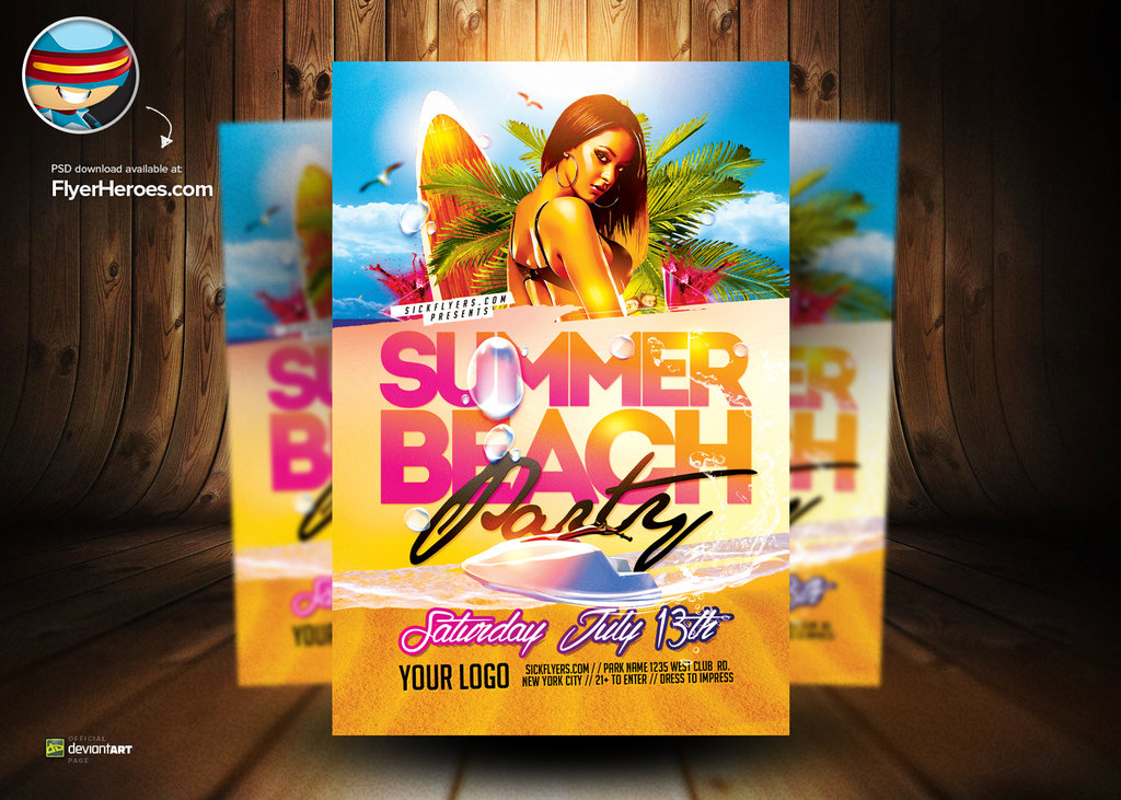 Beach Party Flyer Template