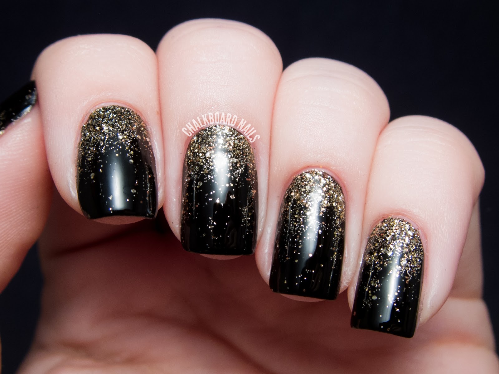 Black and Gold Gel Nail Designs