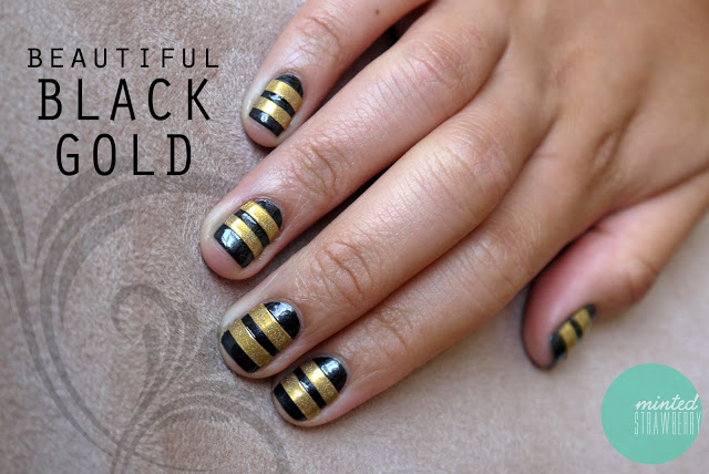 Black and Gold Nail Polish