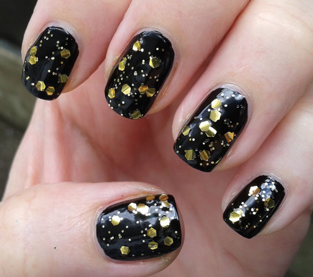 Black and Gold Nail Polish