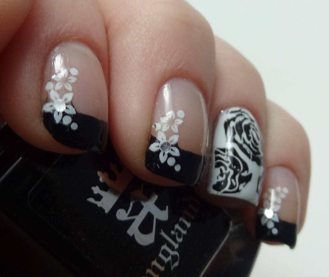 Black and White French Nail Art