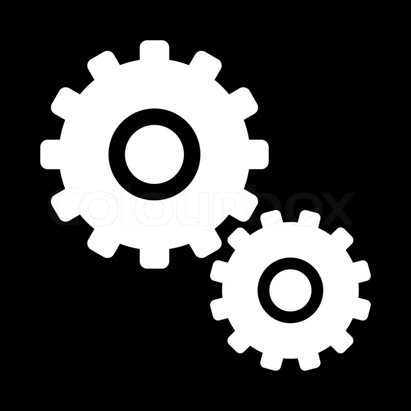 Black and White Gears Icon