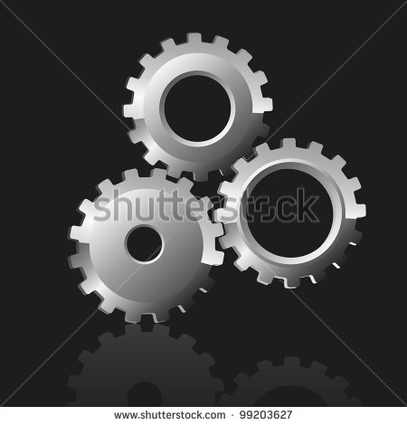 Black and White Gears Icon