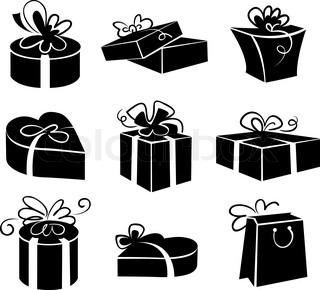 7 Black And White Gift Icons Images