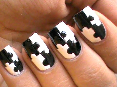 Black and White Nail Art Design