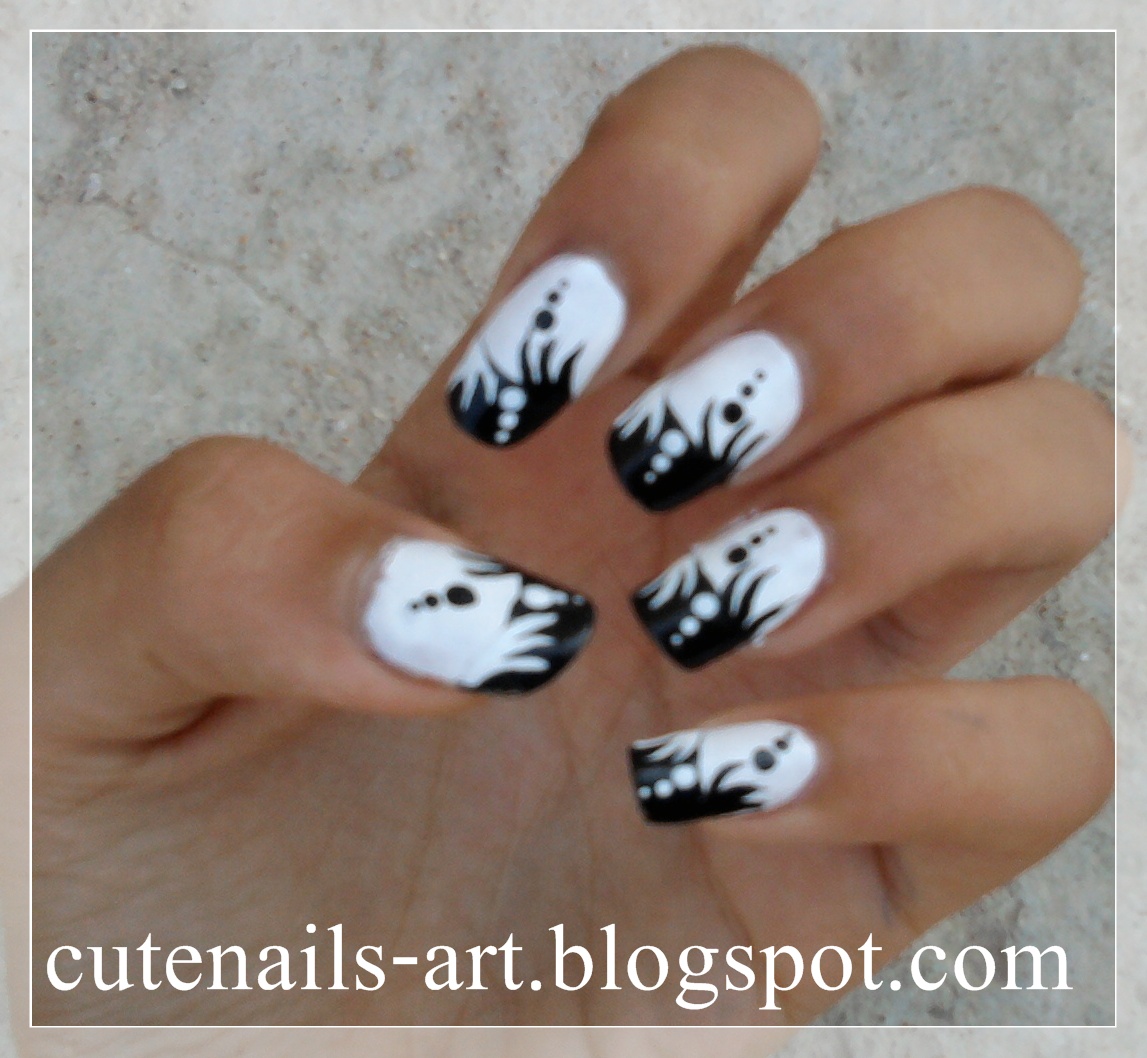 Black and White Nail Art