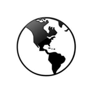 Black and White World Globe Icon