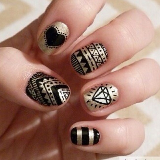 Black Nail Art Designs