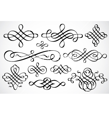 Calligraphy Swirls Vector Calligraphy Swirls Vector
