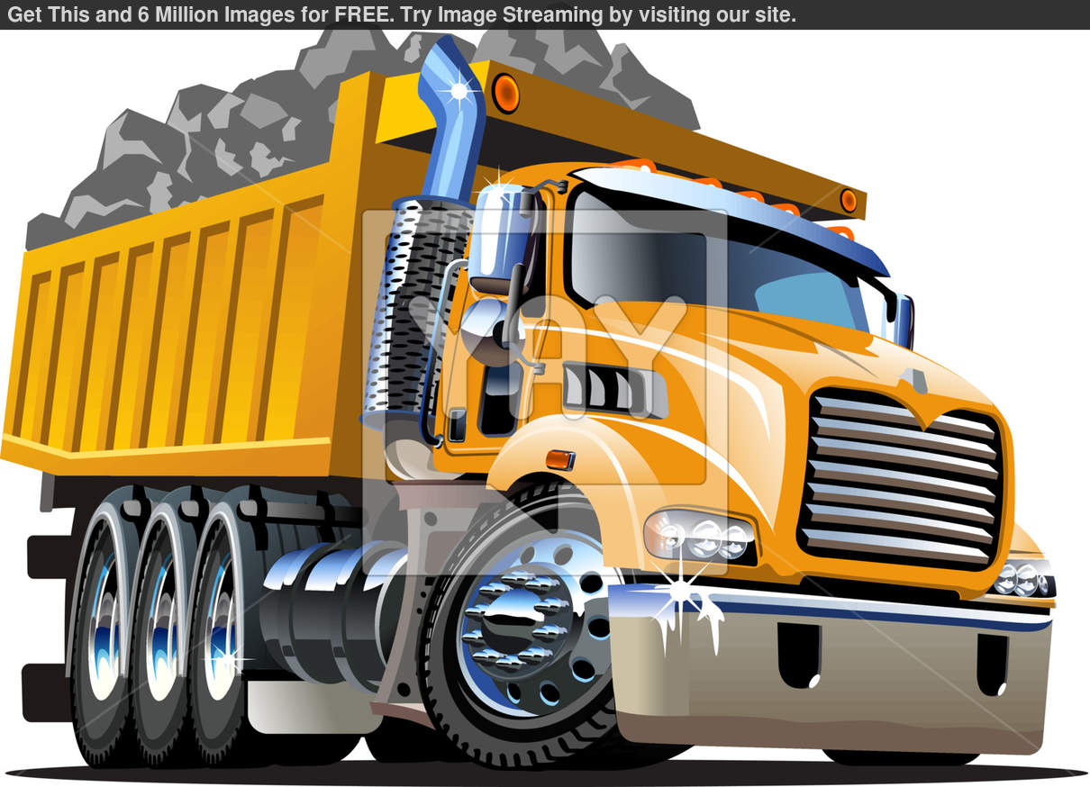 Cartoon Dump Truck Vector