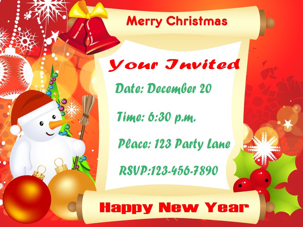 Christmas Party Invitation Cards