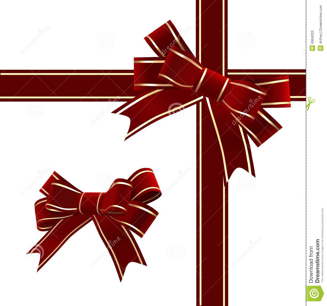 Christmas Ribbon and Bow Vector Christmas Ribbon and Bow Vector
